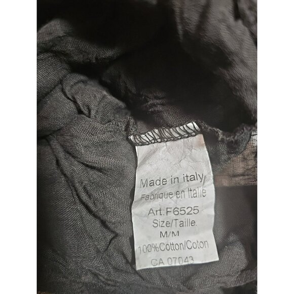 Lungo L'Arno Italy Med High Low Dress Black Lagenlook Eyelet Hem Boho Hippie - Picture 9 of 9